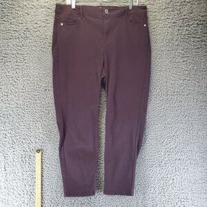 J.Jill Pants Womens Size 16 Plum Purple Authentic Fit Slim Ankle Stretch Denim